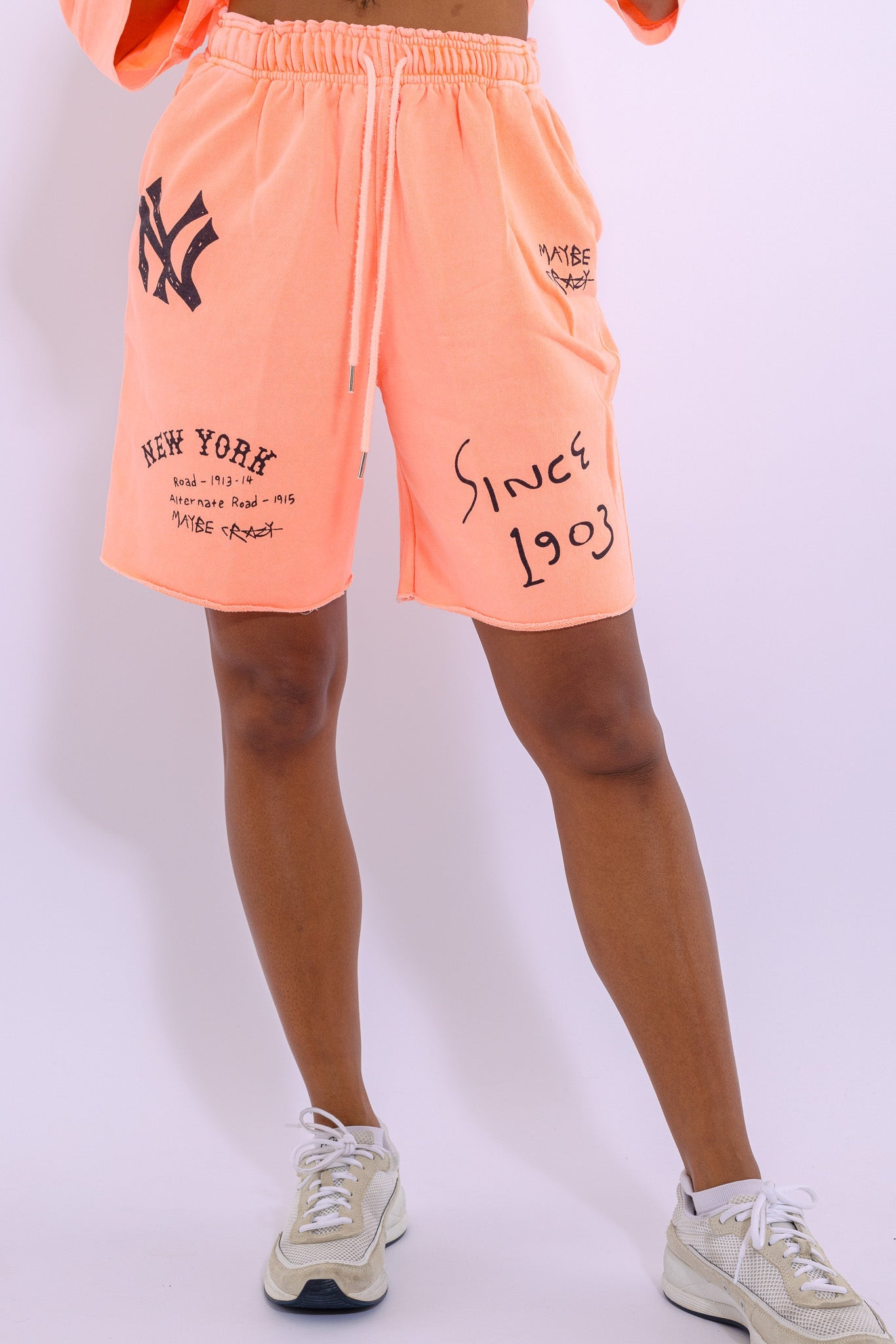 New York MC New Logo Shorts - Elastic Waist, Contemporary Graphic Design, Made in Korea, 100% Cotton