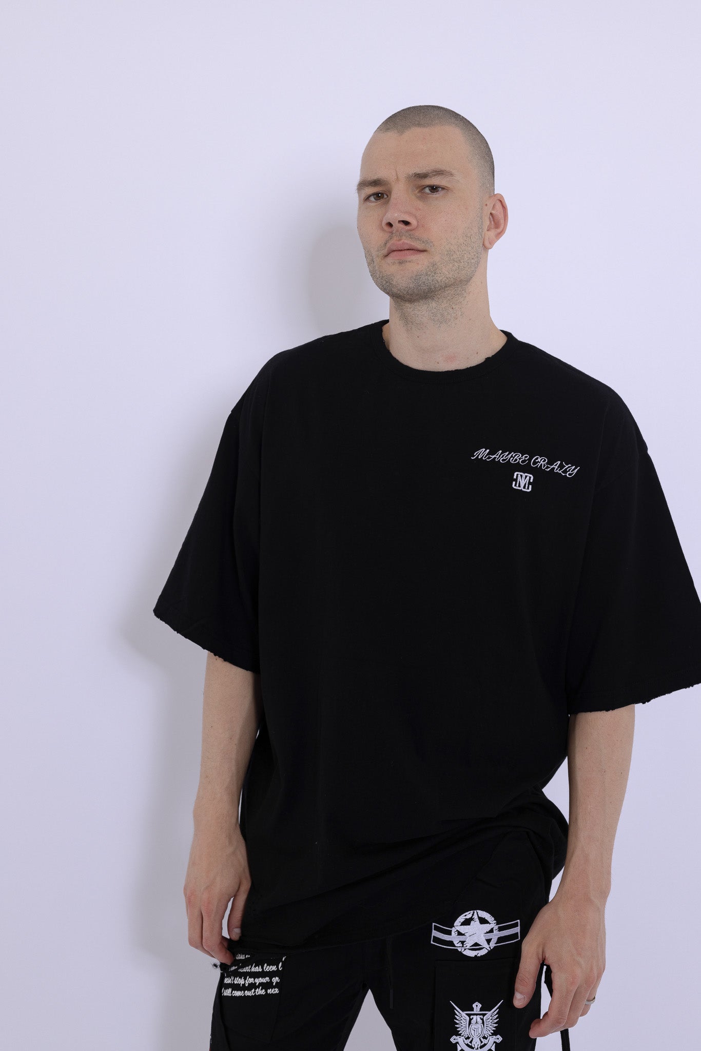 Classic Distressed Crewneck T-Shirt Short Sleeves