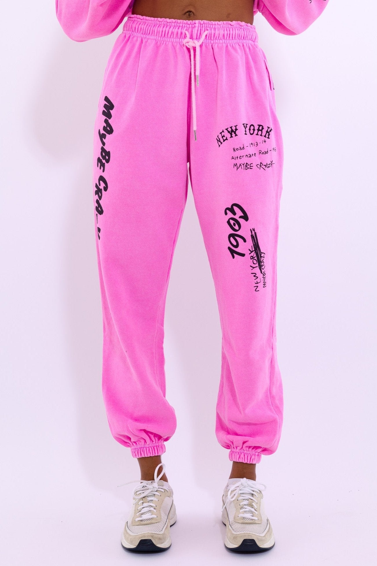New York Sweatpants - Screenprint Graphics, Elastic Waist, Made in Korea, 100% Cotton